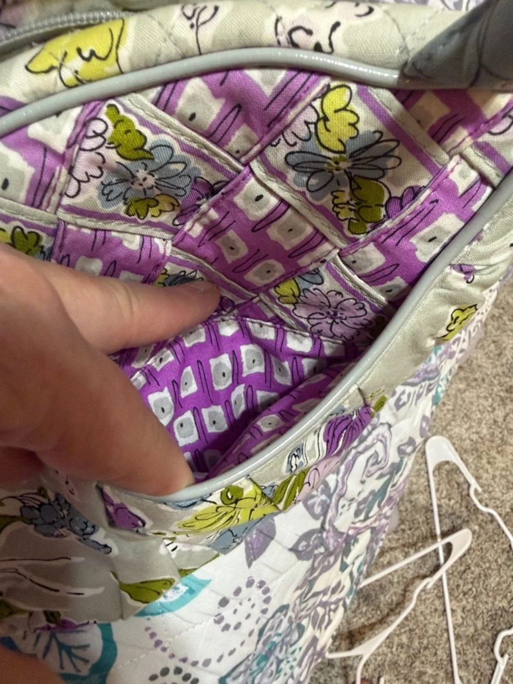 Vera Bradley”Watercolor” Bowler Satchel Bag -Retired Floral Pattern EUC